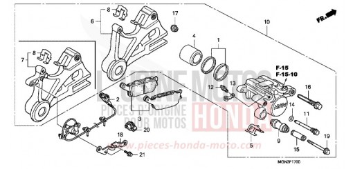 REAR BRAKE CALIPER CBF600NA de 2010